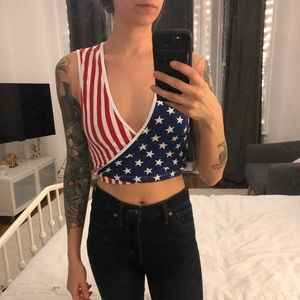 American Apparel - American flag crop top